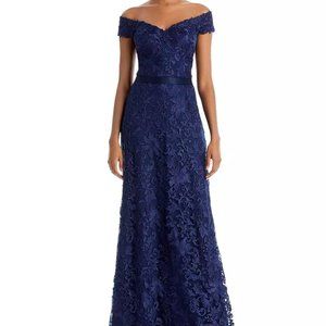 TADASHI SHOJI EMBROIDERED OFF-THE-SHOULDER  GOWN Sz 12 NWT